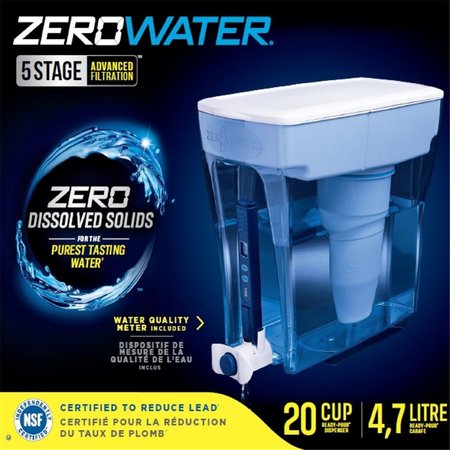 ZEROWATER Ready-Pour 160 oz Blue Water Filtration Pitcher ZE7600